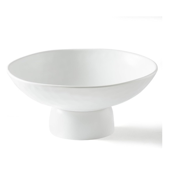 10" Ceramic Fruit Bowl with Stand White Modern - Picture 3 of 4